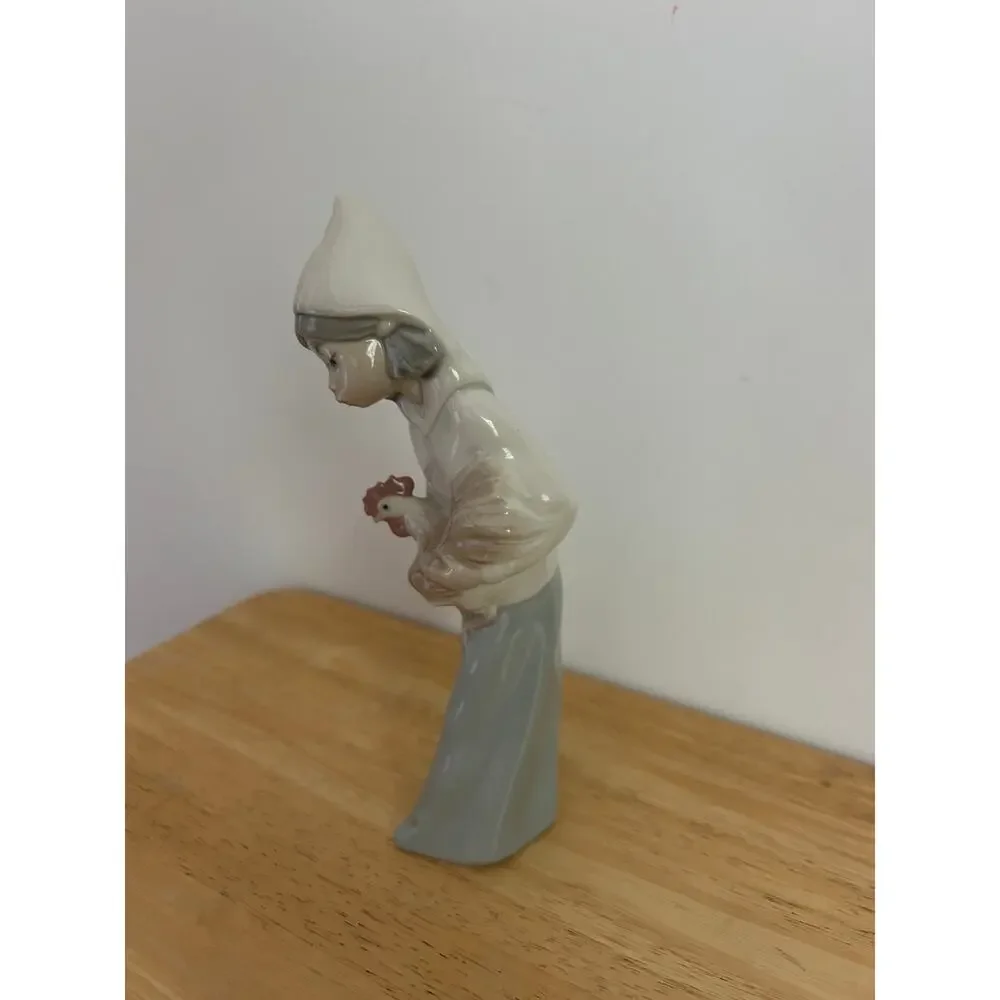 Vintage Lladro “Girl with Rooster” Figurine #4677 by Juan Huerta Retired